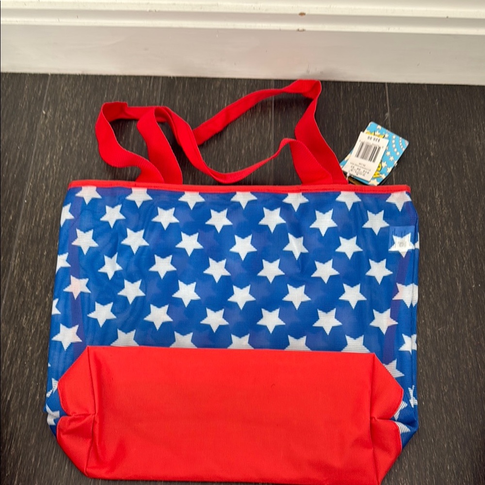 Wonder Woman Star Pattern Tote Bag - Red and Blue - Picture 3 of 8